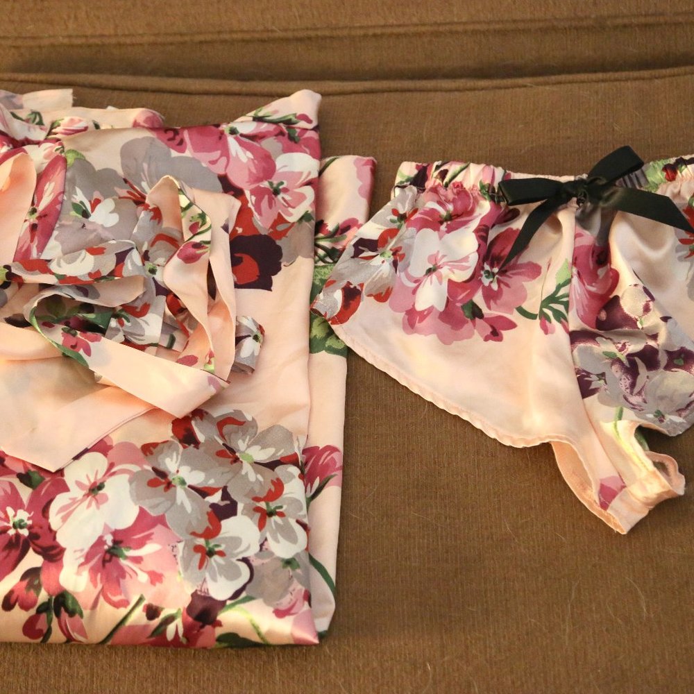 SHEIN robe with matching sleep shorts